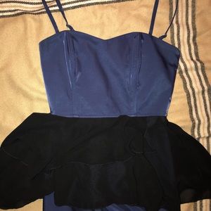 Little Blue Dress with black sheer peblum by H&M